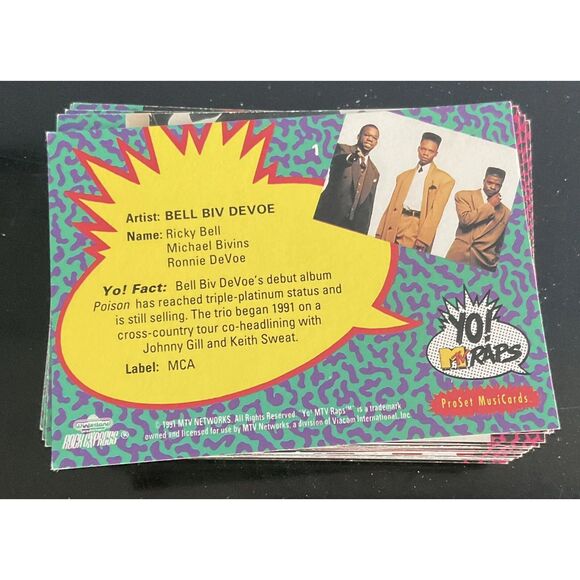 Yo! MTV Raps 1991 ProSet Series 1 1-100 Trading Card Complete Full Set - Picture 2 of 2